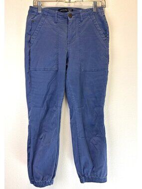 One 5 One Womens Blue Utility Cargo Jogger Pants Size 4/27 Elastic Hem & Pockets
